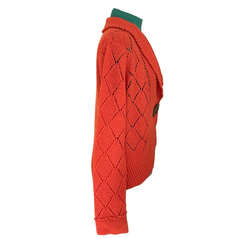 Garnet Hill Orange Sweater Size Medium - Picture 3 of 8